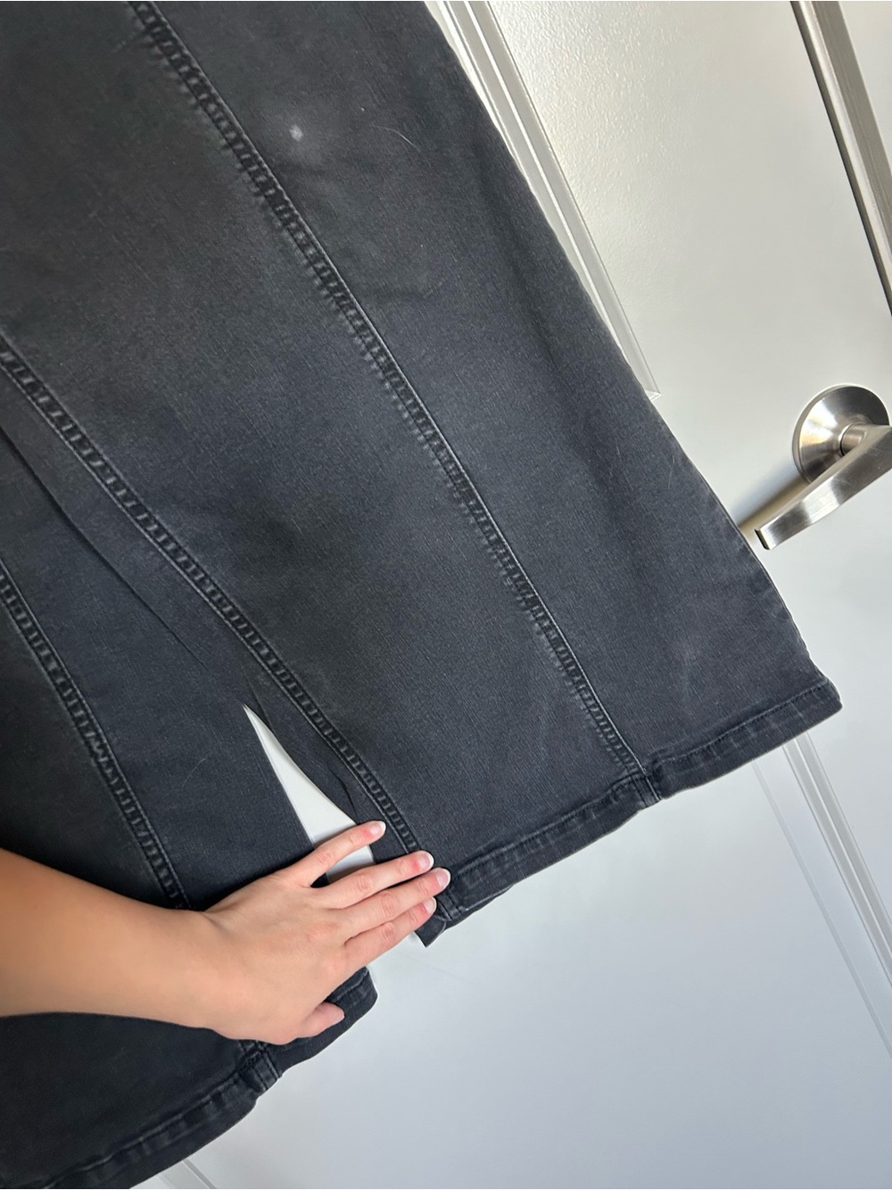 We The Free High-Waist Wide Leg Jeans in Charcoal - Picture 5 of 9